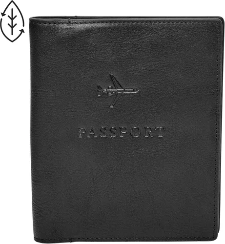 Miniatura 7 de Fossil Cartera de cuero para pasaporte con bloqueo RFID para hombre