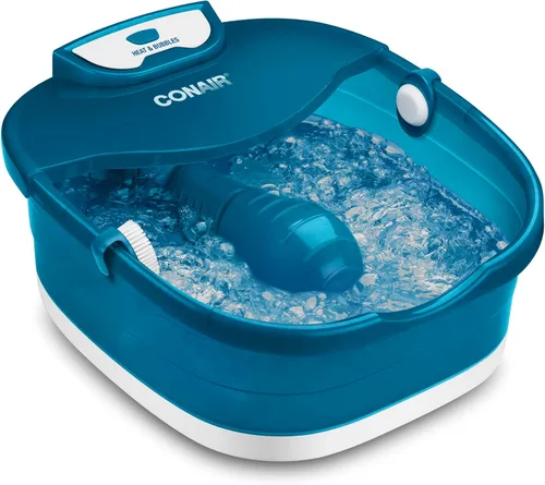 Conair Bañera de spa para pies de pedicura con calor que alcanza los 104 grados, rodillos de masaje para pies, burbujas relajantes, piedra pómez y