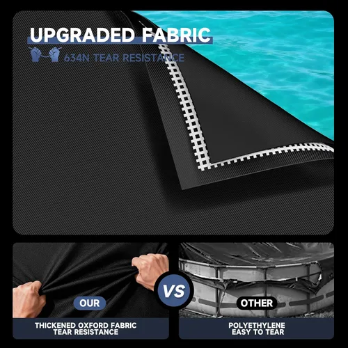 Miniatura 5 de LXKCKJ Cubiertas redondas de piscina de 8 pies para piscinas sobre el suelo, cubierta solar 420D con accesorios para clavos de tierra, cubiertas