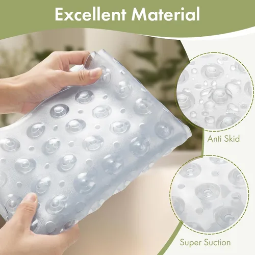 Miniatura 6 de AmazerBath Tapete de ducha antideslizante de 40 x 16 pulgadas, tapete de ducha con ventosas y agujeros de drenaje, tapete de baño antideslizante