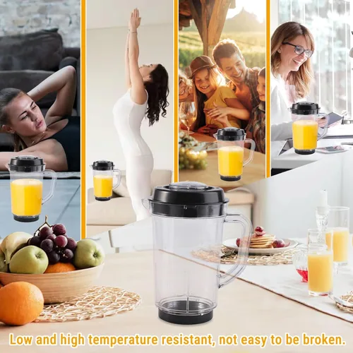 Miniatura 8 de Jarra de repuesto para licuadora, 33.8 fl oz de grado alimenticio de PC transparente, contenedor compatible con licuadora para modelos Magic Bullet