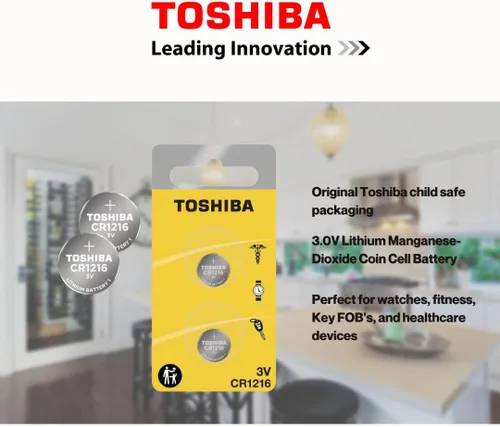 Miniatura 2 de Toshiba CR1216 - Paquete de ampolla resistente a los niños (2 baterías)
