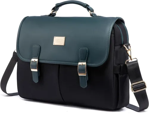 LOVEVOOK Bolso para laptop para mujer, de 15.6 pulgadas con gran capacidad, maletín para computadora, bolso cruzado de hombro, bolsas para oficina,