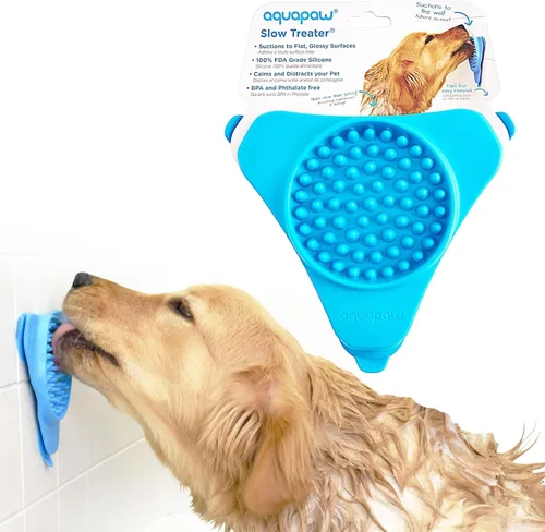 Aquapaw Alfombrilla para lamer perros – Alimentador lento de succión y tapete de alimentación – Dispensador de juguetes de baño para perros y