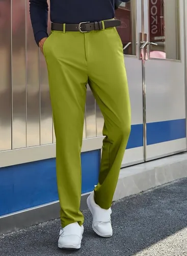 Miniatura 5 de JMIERR Pantalones de golf para hombre, elásticos, ajustados, para correr, viajes, trabajo, pantalones de vestir chinos para hombre