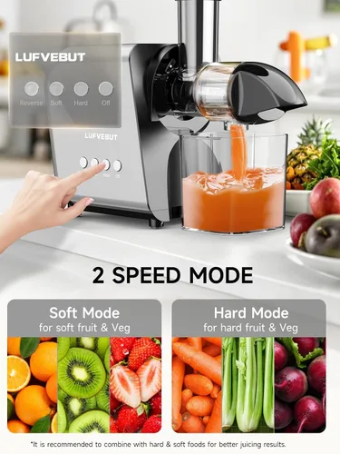 Miniatura 3 de Máquina exprimidora lenta para verduras y frutas, extractor de masticación en frío, apio, hierba de trigo, hojas verdes, zanahoria, jengibre