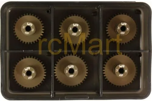 Miniatura 2 de Yeah Racing Pinion Gear Super Hard Combo set (48P 33T-38T) 6pcs #MG-48033-038