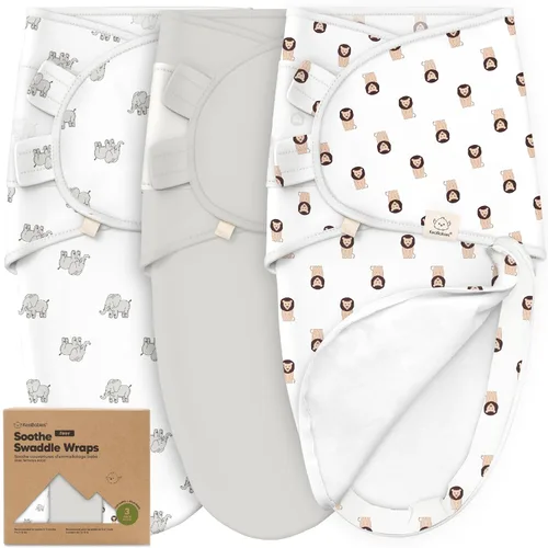 Miniatura 25 de Saco de dormir para bebé con cremallera - Paquete de 3 mantas envolventes para recién nacidos de 0 a 3 meses, bebé, niña, niño, saco de dormir suave