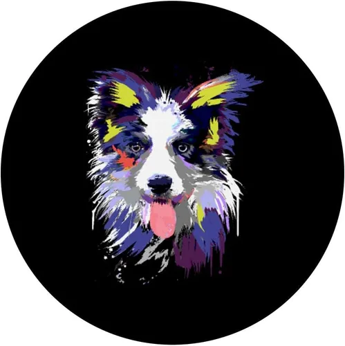 Miniatura 3 de Artistic Border Collie Dog Art Splash Design PopSockets Grip and Stand for Phones and Tablets