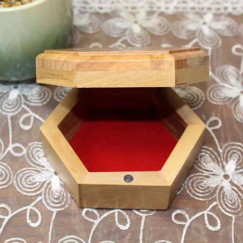 Miniatura 5 de Joyero grande de madera de olivo, caja de joyería hecha a mano, caja de regalo de madera tallada a mano en la Tierra Santa Jerusalén, regalo