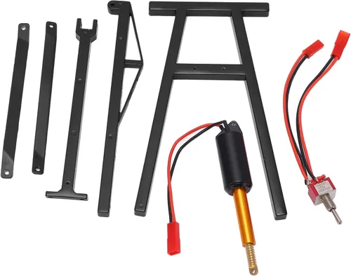 Miniatura 9 de Grúa de motor RC, colgador eléctrico modelo de coche grúa Jack universal para vehículos de control remoto a escala 1/8 1/10 (negro)