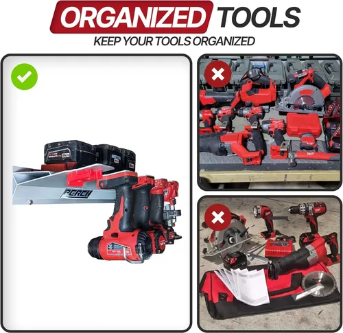 Miniatura 6 de Paquete de 6 soportes de herramientas para herramientas inalámbricas Milwaukee M18/18v - Organizador de herramientas con ajuste de clic para soporte