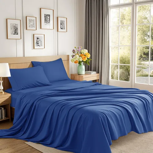 Sábanas de algodón de 1200 hilos, sábanas 100% algodón egipcio para cama tamaño Queen, muy suaves con sábanas de bolsillo profundo de 16 pulgadas,
