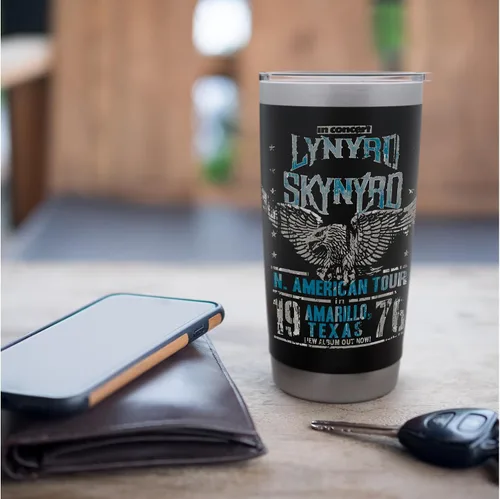 Miniatura 7 de Lynyrd Skynyrd In Concert Amarillo Texas Vintage Rock 1970 - Vaso aislado de acero inoxidable