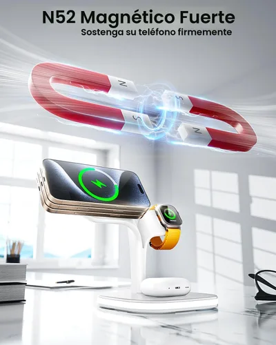 Miniatura 3 de EXW Soporte de cargador Magsafe, estación de carga para múltiples dispositivos, cargador inalámbrico para iPhone 17 Air 16 15 14 13 12 Series, Apple