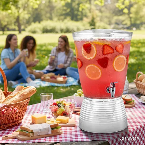 Miniatura 2 de Dispensador de bebidas para fiestas (2.5 galones), dispensador de agua de plástico grande para encimeras, sin ensuciar, fácil de montar y lavar
