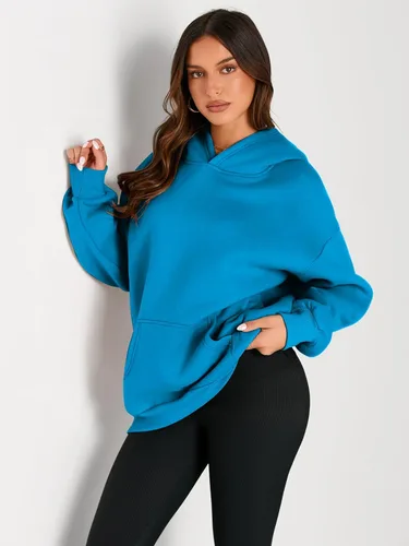 Miniatura 222 de Trendy Queen - Sudaderas extragrandes con capucha para mujer, suéteres de manga larga, sin botones, de vellón, de otoño, ropa de invierno