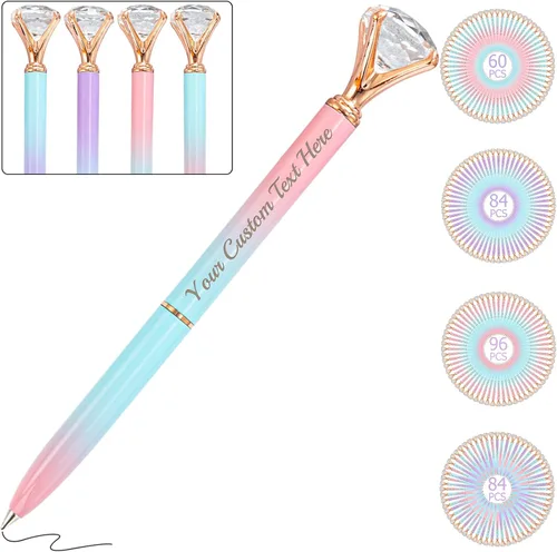 Bolígrafos personalizados con punta de lápiz capacitivo, bolígrafo de diamante con nombre grabado personalizado, grabado gratis, logotipo Estilo 3
