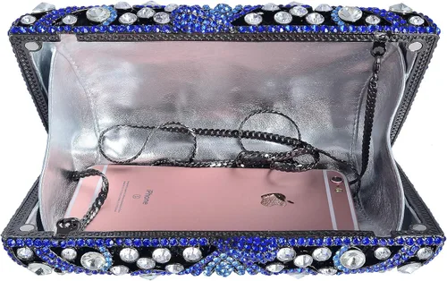 Miniatura 4 de MOSSMON Bolso de noche de lujo con diamantes de imitación para mujer para fiesta y boda