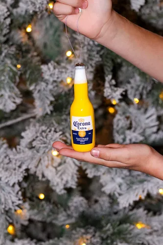 Miniatura 2 de Wondapop Corona Extra Decoupage Adorno de Navidad, decoración de árbol para interiores y exteriores y decoración navideña para el hogar