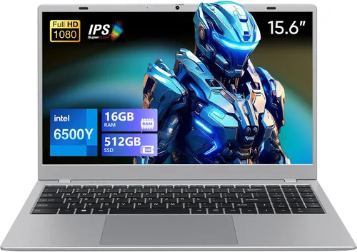 UOWAMOU 15.6 IPS-FHD-Laptop, 16GB RAM 512GB SSD 6500Y (hasta 3.4GHz), computadora ligera con múltiples puertos para WiFi 5 BT5.0 para