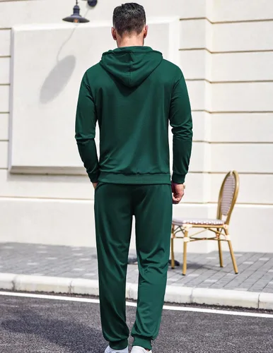 Miniatura 70 de COOFANDY Conjunto deportivo de 2 piezas para hombre, conjunto deportivo casual con capucha