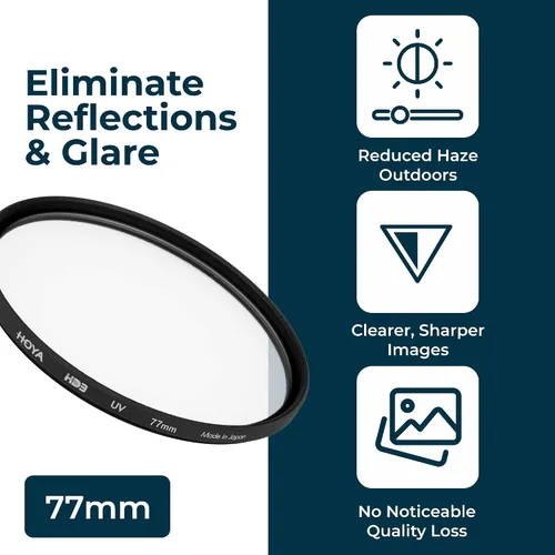 Miniatura 3 de Hoya HD3 - Filtro protector UV de 3.031 in, certificado para cámaras de más de 100 MP+ con filtro UV ultra duro, resistente a las manchas, manchas e
