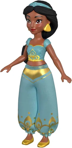 Miniatura 4 de Mattel Disney Princess Jasmine Muñeca pequeña y figura de tigre Rajah con asiento, de Mattel Disney Movie Aladdin