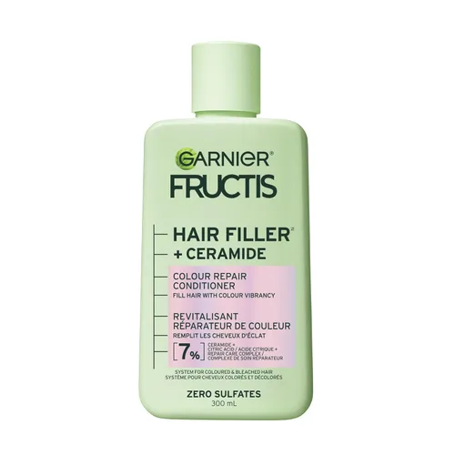 Miniatura 12 de Garnier Fructis Hair Filler Champú reparador de color con ceramida, champú suavizante y sin sulfatos para cabello teñido y decolorado, 10.1 onzas