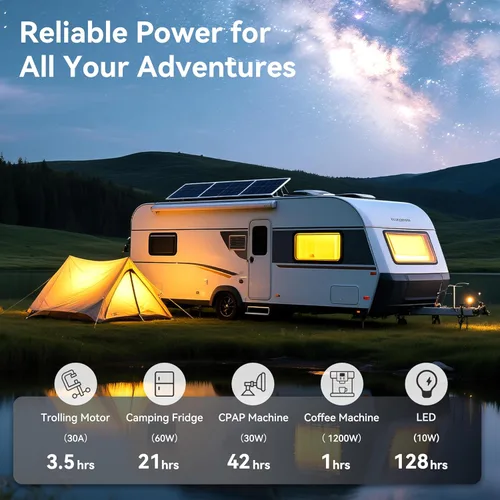 Miniatura 6 de Grupo 24 LiFePO4 Batería 12V 100Ah, batería de litio ligera de 21.9 libras con BMS de 100 A, 4S4P expandible, hasta 15,000 ciclos, ideal para RV