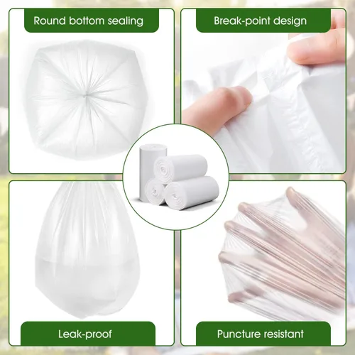 Miniatura 4 de Bolsas de basura pequeñas Charmount - 180 (unidades) bolsas de basura de 4 galones para baño, cocina, oficina y dormitorio, bolsa de basura blanca