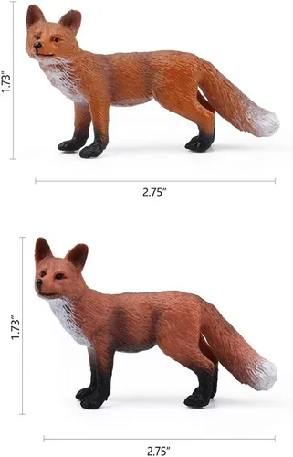 Miniatura 5 de Conjunto de figuras de juguete de zorros UANDME incluye figuras de zorro ártico y zorros rojos para decorar pasteles (5 zorros)