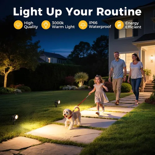 Miniatura 6 de L LOHAS LED 5W Iluminación para exteriores del amanecer al anochecer, encendido y apagado automático, foco de paisaje para exteriores de 3000K