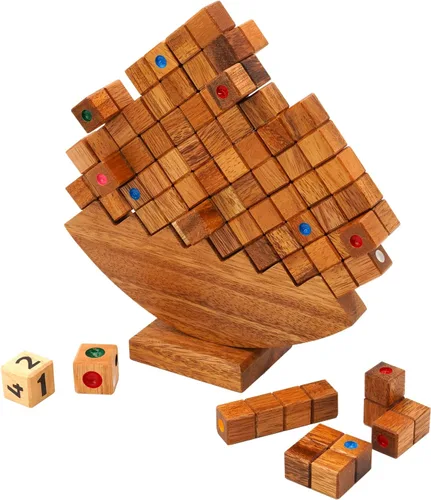 Miniatura 9 de BSIRI - Torre apilable de madera – Noche clásica de juegos familiares para adultos y personas mayores, juegos de mesa divertidos de mesa