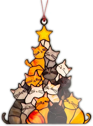 Regalos para amantes de los gatos para mujeres, lindos adornos de gato, divertidos adornos de Navidad 2026, decoración de Navidad para árbol de