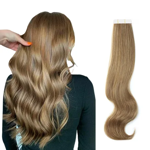 Miniatura 55 de ABH AMAZINGBEAUTY HAIR Extensiones de cinta de cabello humano Remy real, Remi, extensiones de cabello negro con pegamento en trama de piel