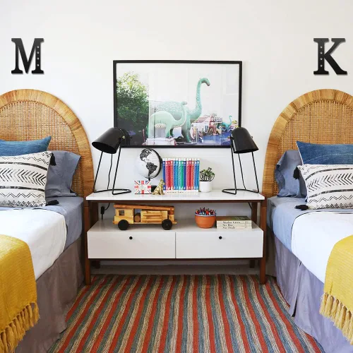 Miniatura 6 de Letras metálicas para decoración de pared de 12 pulgadas, letras colgantes negras, letras visuales 3D grandes del alfabeto moderno, decoración