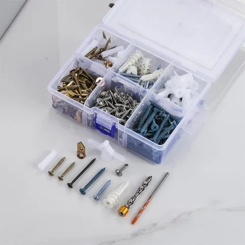 Miniatura 7 de wensilon Juego de anclaje de pared multiusos 367 piezas, kit de anclaje para paneles de yeso, para aluminio, hierro, madera, paneles de yeso