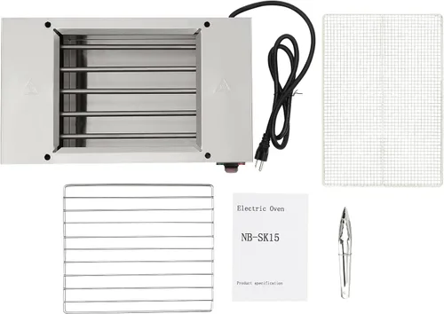 Miniatura 7 de Parrilla eléctrica para barbacoa, parrilla eléctrica profesional de 1500 W, parrilla de mesa de campamento, parrilla de acero inoxidable para uso