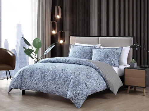 Miniatura 10 de City Scene - Juego de funda de edredón tamaño King, ropa de cama 100% algodón suave para comodidad durante todo el año, juego de cama de 3 piezas
