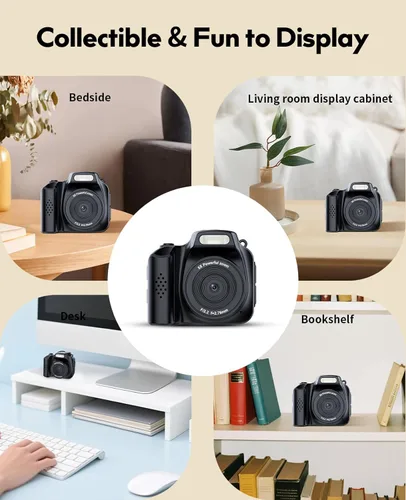 Miniatura 5 de FLATIC Mini cámara con llavero – Cámara digital pequeña 4K con tarjeta de 32 GB y elegante caja de regalo, divertido dispositivo de bolsillo