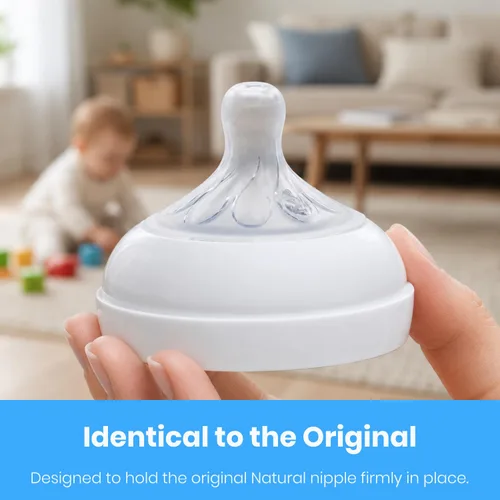 Miniatura 3 de Anillos de repuesto para pezón compatibles con biberones naturales de Philips Avent, se adapta a 4 onzas, 9 onzas, 11 onzas, plástico y vidrio, sin