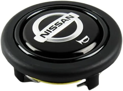 Miniatura 19 de Q1-TECH, botón redondo JDM universal para volantes aftermarket de 6 pernos con abertura de dos pulgadas 2" para botón de bocina (AUD-BK)