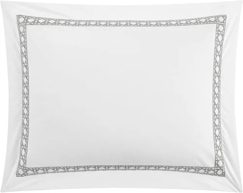 Miniatura 3 de Chic Home Lewiston - Juego de funda de edredón de mezcla de algodón de 3 piezas, 1500 hilos, color blanco sólido con detalles de costuras bordadas