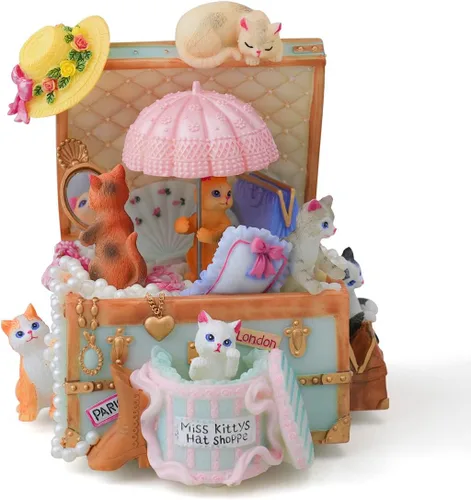 Caja de música para gatos, regalo para esposa, hija, niñas, mujeres, novia, regalos para cumpleaños, aniversario, San Valentín, gatos, cajas