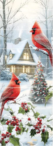 Miniatura 7 de PLIGREAT 15 tiras de calcomanías de Navidad para escaleras, despegar y pegar pájaros, árbol de Navidad, calcomanías para escalones de 7.1 x 39