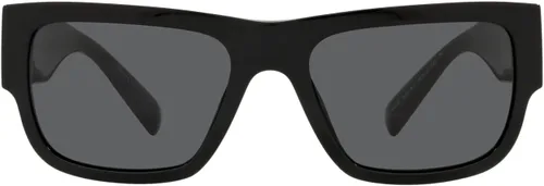 Miniatura 4 de Versace - Gafas de sol para hombre, marco negro, lentes gris oscuro, 56 mm