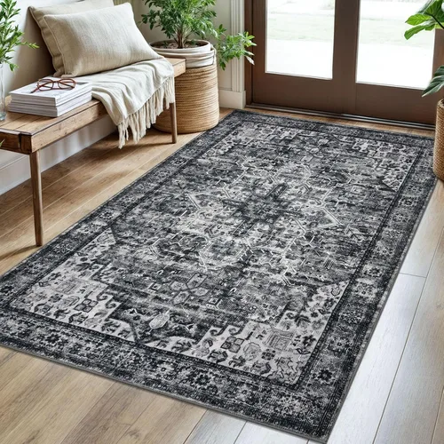 Miniatura 35 de SIILOOM Alfombra lavable de 2 x 3 pies, alfombra suave color taupe ceniza para entrada, tapete antideslizante para puerta de interior, tapete