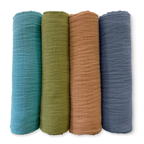 Miniatura 15 de SwaddleDesigns Juego de 4 mantas de muselina de algodón para bebé, niño y niña, mantas neutras para recién nacido, registro de bebé y regalo, 46 x