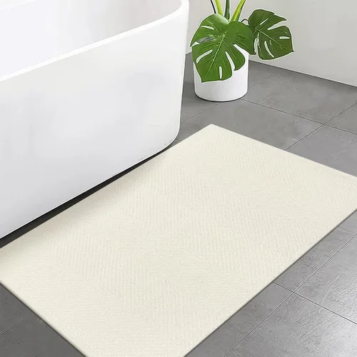 Miniatura 57 de LEEVAN - Alfombras lavables para cocina de 3 x 5 pies, alfombra de color crema para dormitorio, alfombra de algodón tejida para entrada, alfombra